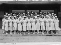 Ann Raab (née Sickmon) '54 with her fellow nursing students.