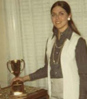 Diane J. Powell (née Badagliacca) B.S.'72, M.B.A '89, A.N.P. '98 with trophy