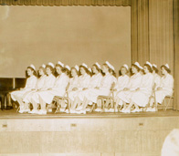 Janet Dannenberg (née Murphy) '53 with fellow nursing students.