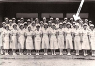 Dr. Sylvia Fields (née Kleiman) '54 with her fellow nursing students.