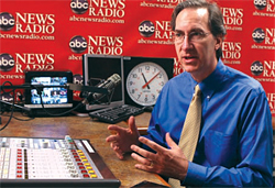 Steve Jones ’89 in the ABC News Radio studio.