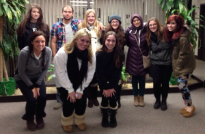 Bonne (back row, third from left), and fellow social work students prior to the annual Midnight Run to deliver food and essentials to the homeless of New York City.