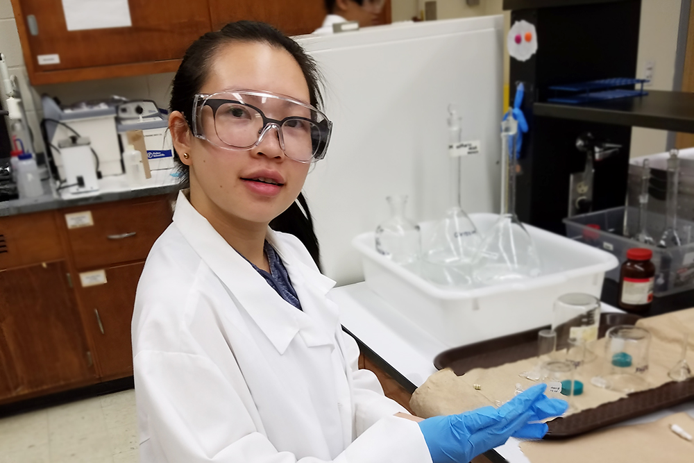 Lani Chau in the lab